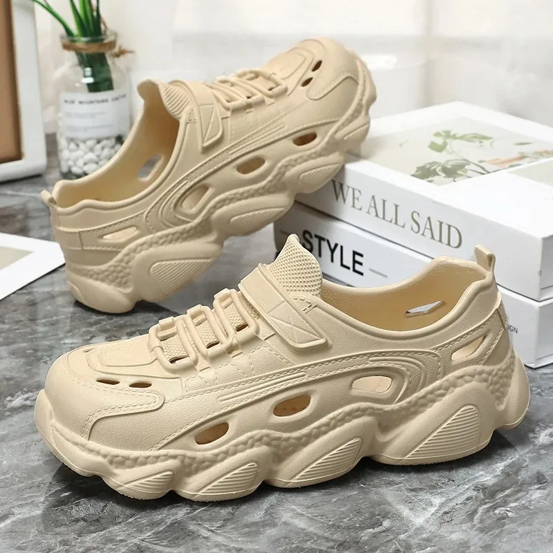 Летние мужские супер легкие сандалии, водонепроницаемые кроссовки без шнуровки, шлепанцы на толстой подошве из ЭВА, обувь для рыбалки, вождения, бега на открытом воздухе, обувь на плоской подошве