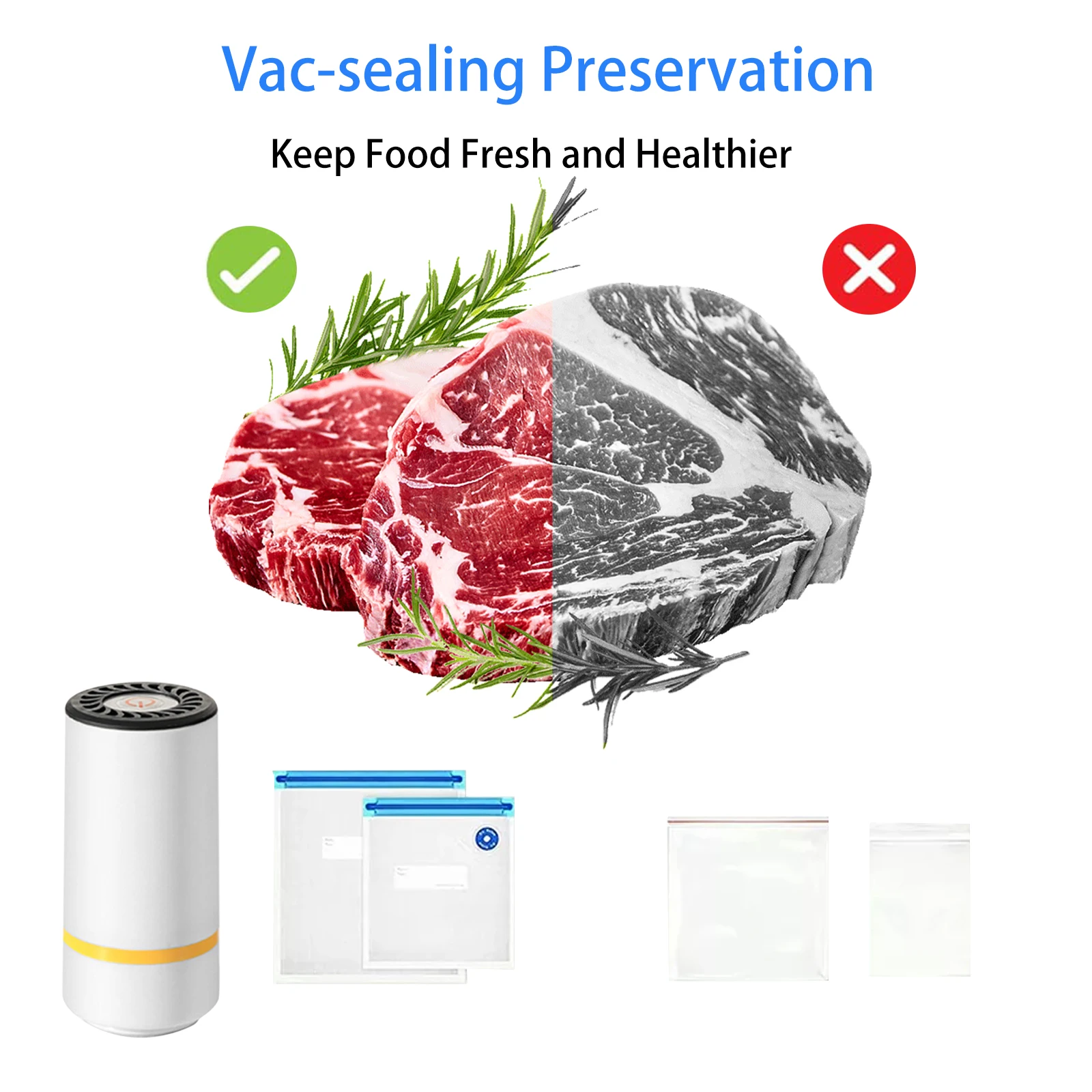 Universal Mason Jar Sealer Vacuum Kit BAP Free Vacuum Sealing Machine Food Storage Wear-Resistant for Wide Mouth Kitchen Gadgets