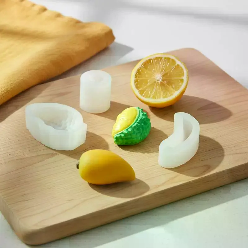 3D Fruit Silicone Mold Mango Banana Duria Lychee For Candle Aromatherapy Craft Making Cake Chocolate Fondant Baking Mold
