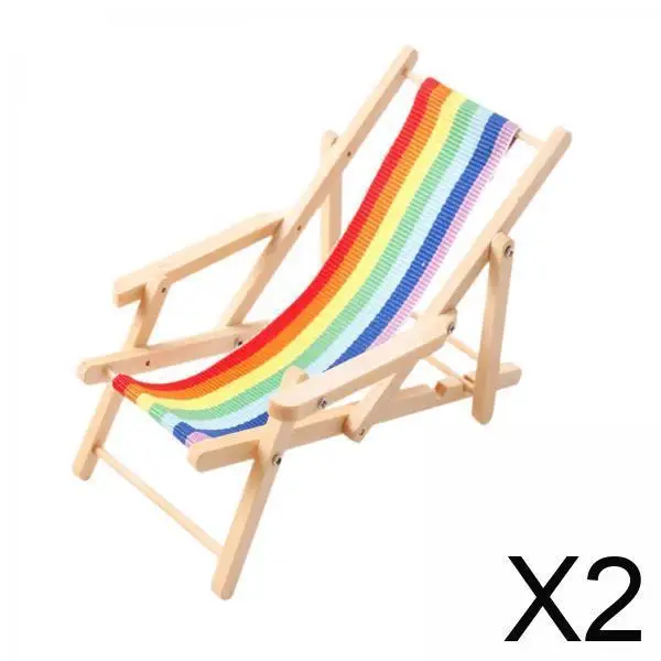 

2x Dollhouse Longue Deck Chair 1/12 for Photo Props Miniature Scene Dollhouse