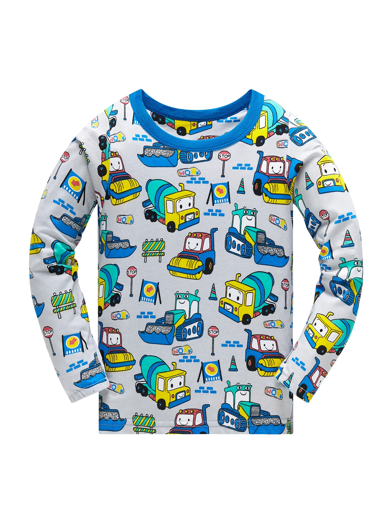 Pyjama-Set für Jungen mit Cartoon-Motiv, 100 % Baumwolle, 2-teilig, Loungewear, langärmlig, elastische Bündchen, weiche Nachtwäsche für Kinder von 1–8 Jahren – Detail 5