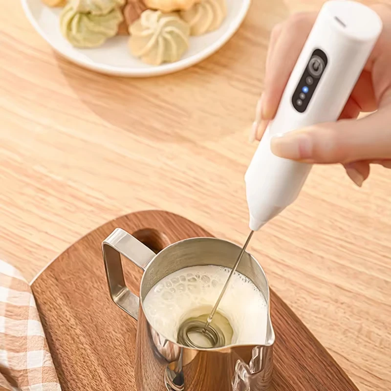 ミニミルク泡立て器、電動卵ビーター、3段階速度調整ハンドヘルド飲料ジャムコーヒーメーカー、家庭用キッチンブレンダー