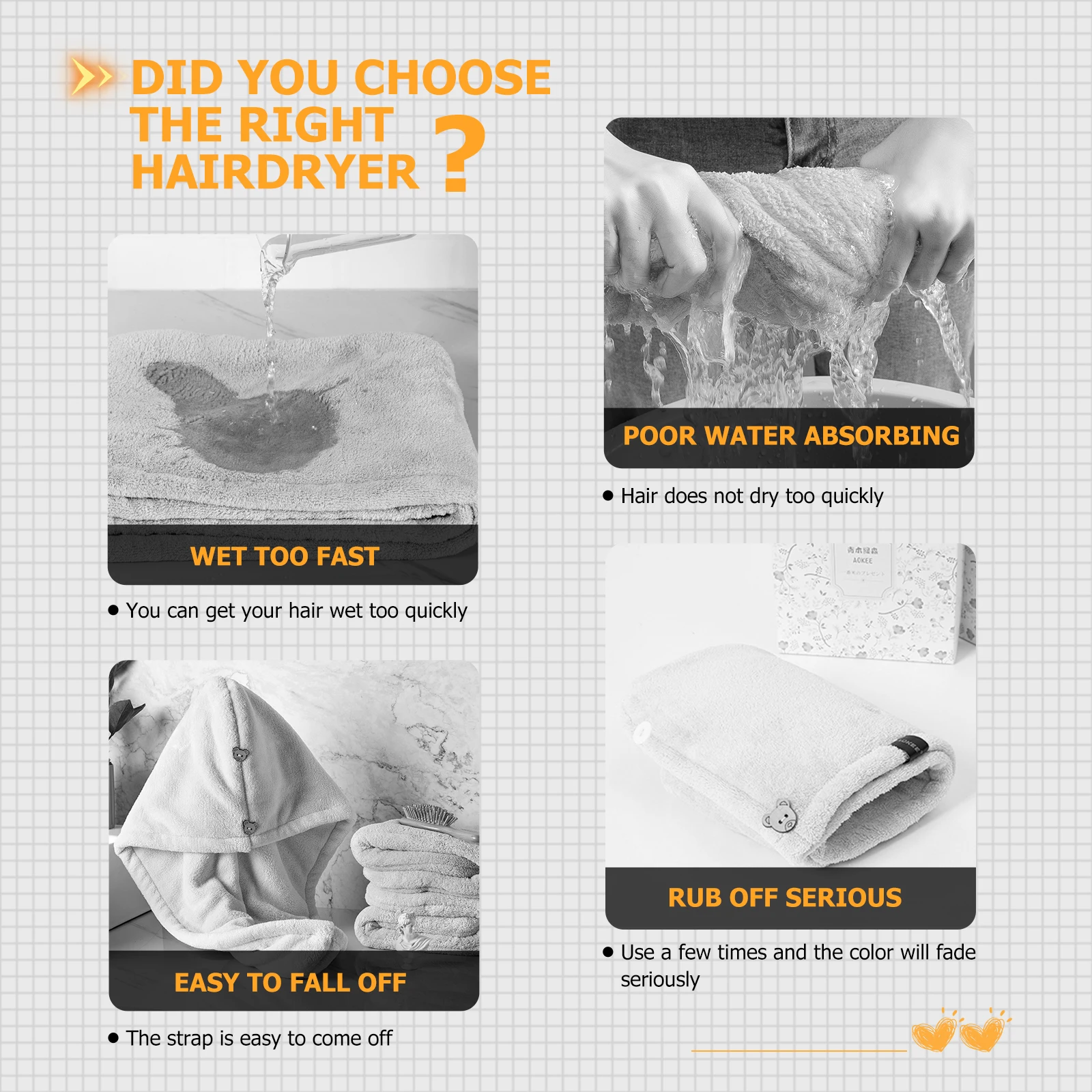 Fast Drying Cap Shower Towel Bath Hat Foldable Fiber Elastic Ring Fixed Buttons Long Short Gift