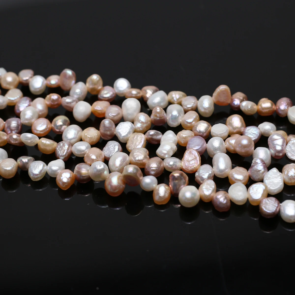 5-6mm AA Natural Freshwater Colorful Triple-Hole Pearl Bead Jewelry Make Gift DIY Necklace Bracelet Accessories Wedding Women