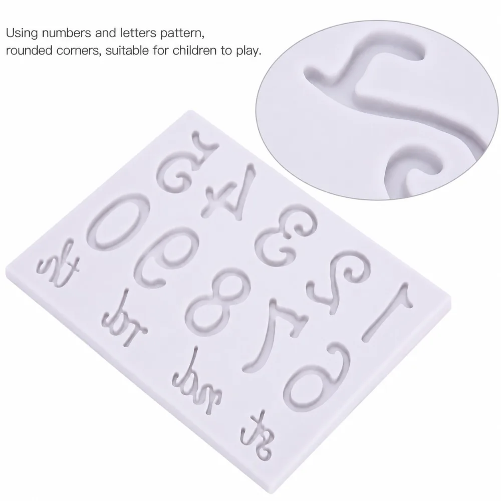 Silicone Number Letter Mold Grey Letter Shape Chocolate Silicone Mould Number Shape Flexible Fondant Baking Mold Baking Making