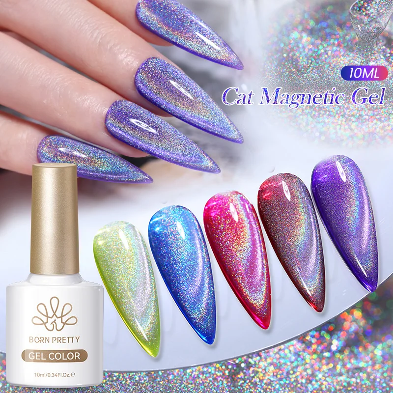 BORN PRETTY 10ml Arco Iris Ultra brillo brillo gato Gel magnético esmalte de uñas semipermanente remojo UV LED barniz manicura