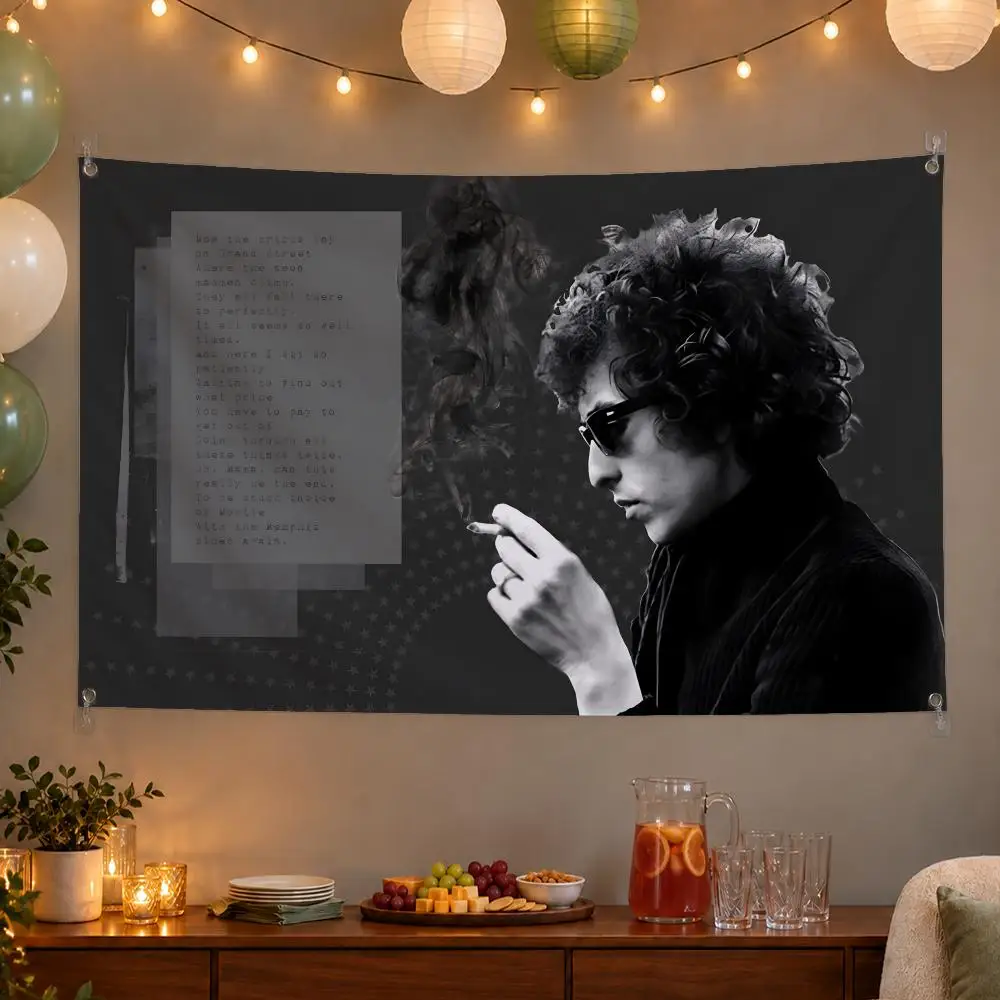 Legendary Singer Bob Dylan Flags Wall Hanging Banner Indoor Outdoor Party Home Wall Decor Backdrop