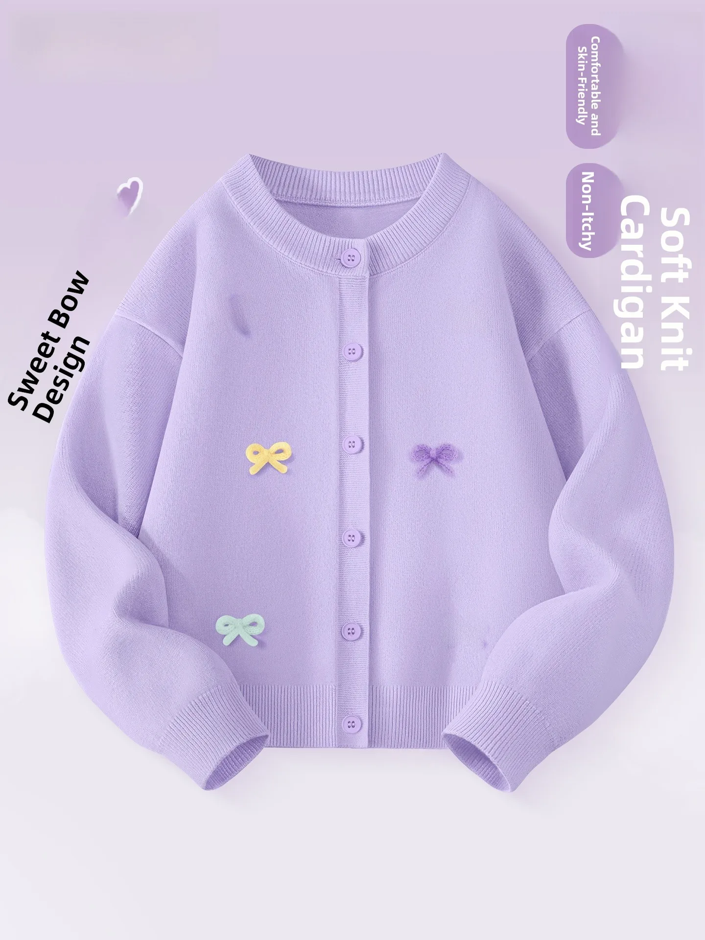 tangi-ガールズニットカーディガン春のファッション薄いセーター春のアウターウェア大きな子供向け甘いスタイルソフトニットウェア