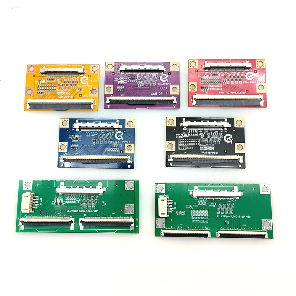 7PCS For LG 2 X 60pin UHD 51pin 2 X 68pin VB1 TO 51pin LCD screen adapter board 4K Adapter QK96P TO 51P Samsung TV NU RU QE