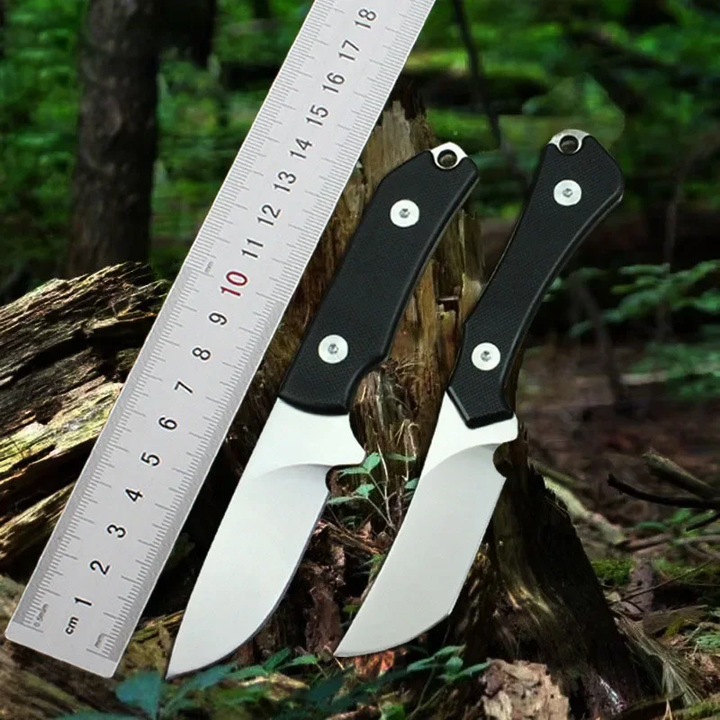 8CR13MOV Steel Fixed Blade Knife G10 Handle Outdoor Camping Survival Tactical Military Portable Carrying Hand Tool With Scabbard