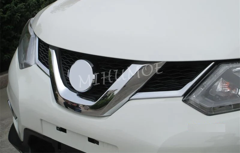 For Nissan X-Trail Rogue T32 2014 2015 2016 Glossy Chrome Front Grille Grill Cover Trims Accessories