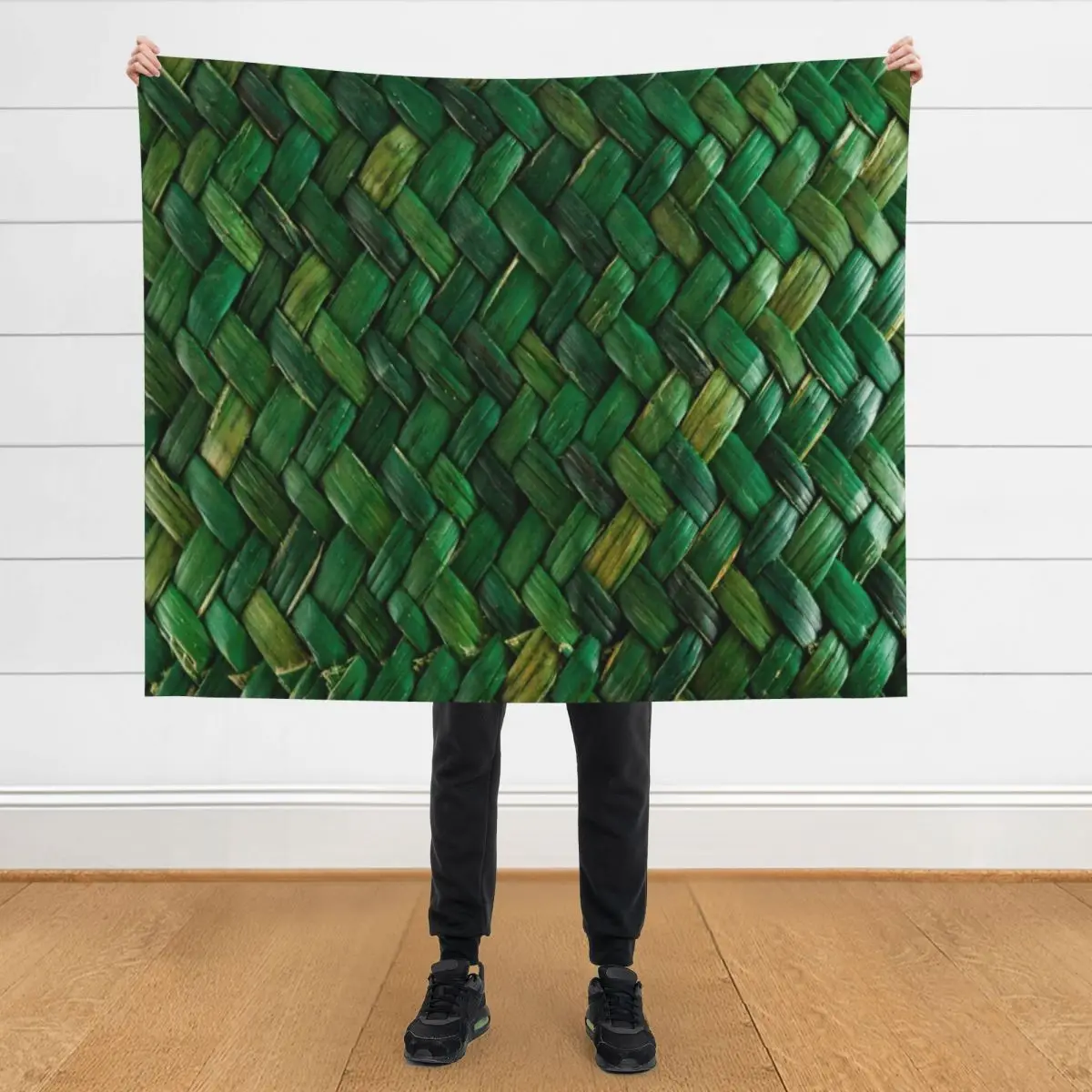 

Green Weave Throw Blanket Sleeping Bag Personalized Gift Flannels Flannel Blankets