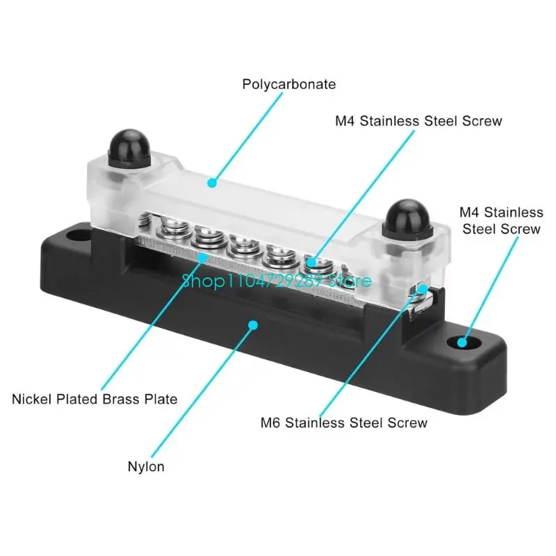 D8KE 2pcs 150A 6 Way Electrical Busbar Power Distribution Blocks Suitable For Vessel Automotive Marine Car Boat Applications