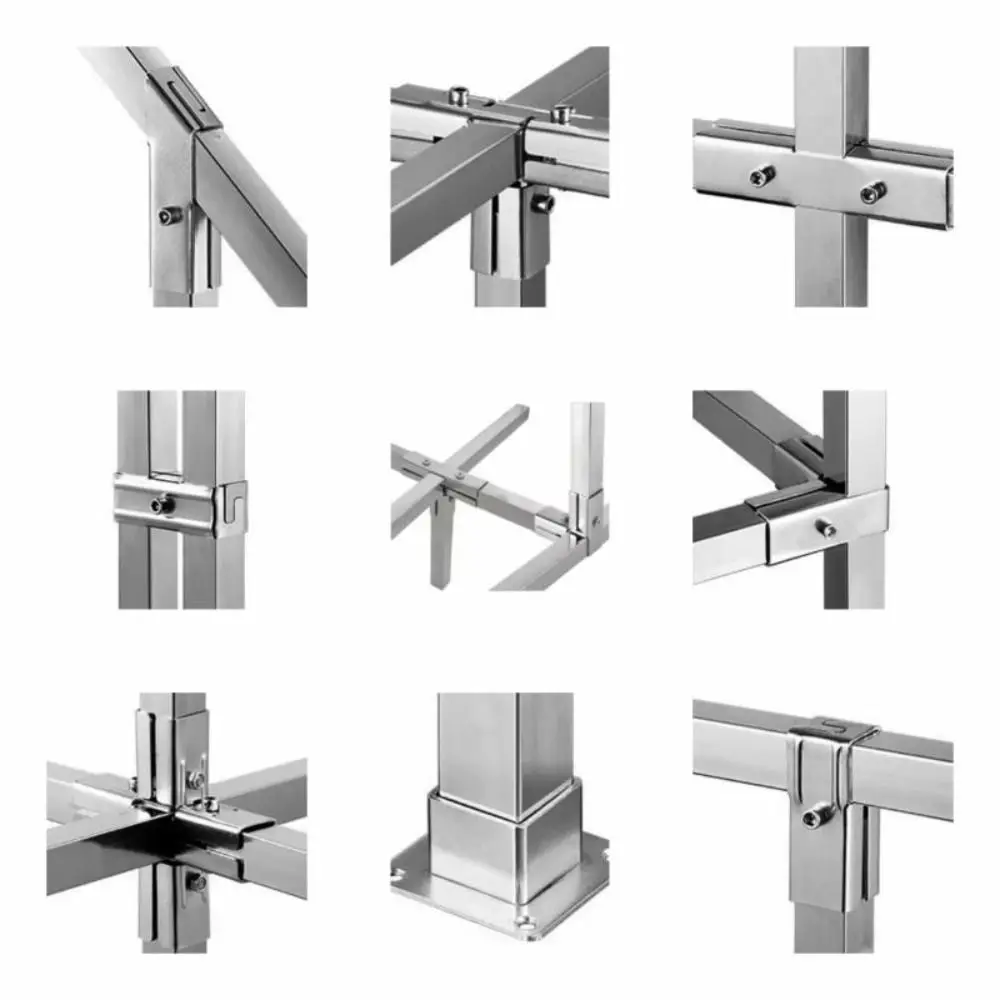 

Galvanized Steel Square Tube Connector Non Welding Adjustable Elbow Fixed Buckle Non Punching Fixed Buckle Pipe Connector Joint