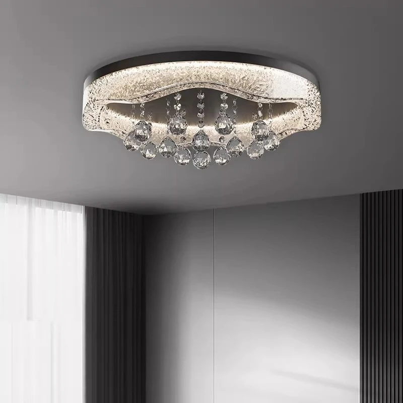 Modern Italian Style Ceiling Light Luxury Crystal Ceiling Lamp for Living Room Dining Room Bedroom Wrought Iron Lamp Home Decor
