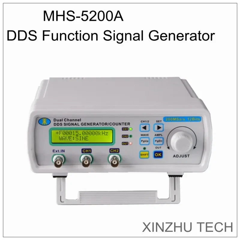 New MHS5200A 12MHZ Dual Channel Digital Control Signal Source Generator DDS Function Frequency Counter Arbitrary Waveform Pulse