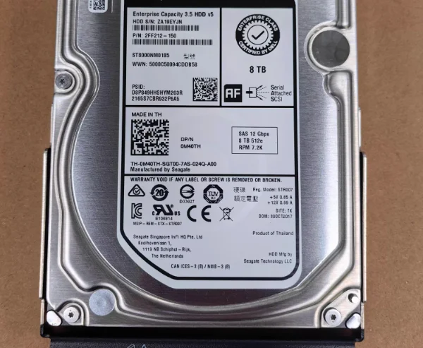 

Для 0M40TH ST8000NM0185 8 ТБ 12 ГБ SAS 3,5-дюймовый жесткий диск 7,2 КБ