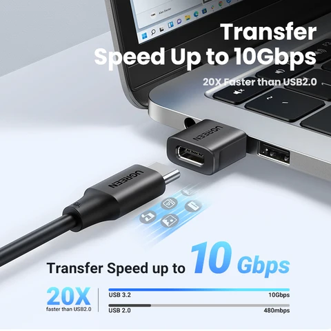Адаптер UGREEN USB 3,1 Type C OTG, переходник с USB A «папа» на USB C «мама», кабели для Macbook, Samsung S10, Huawei, USB на Type-c OTG