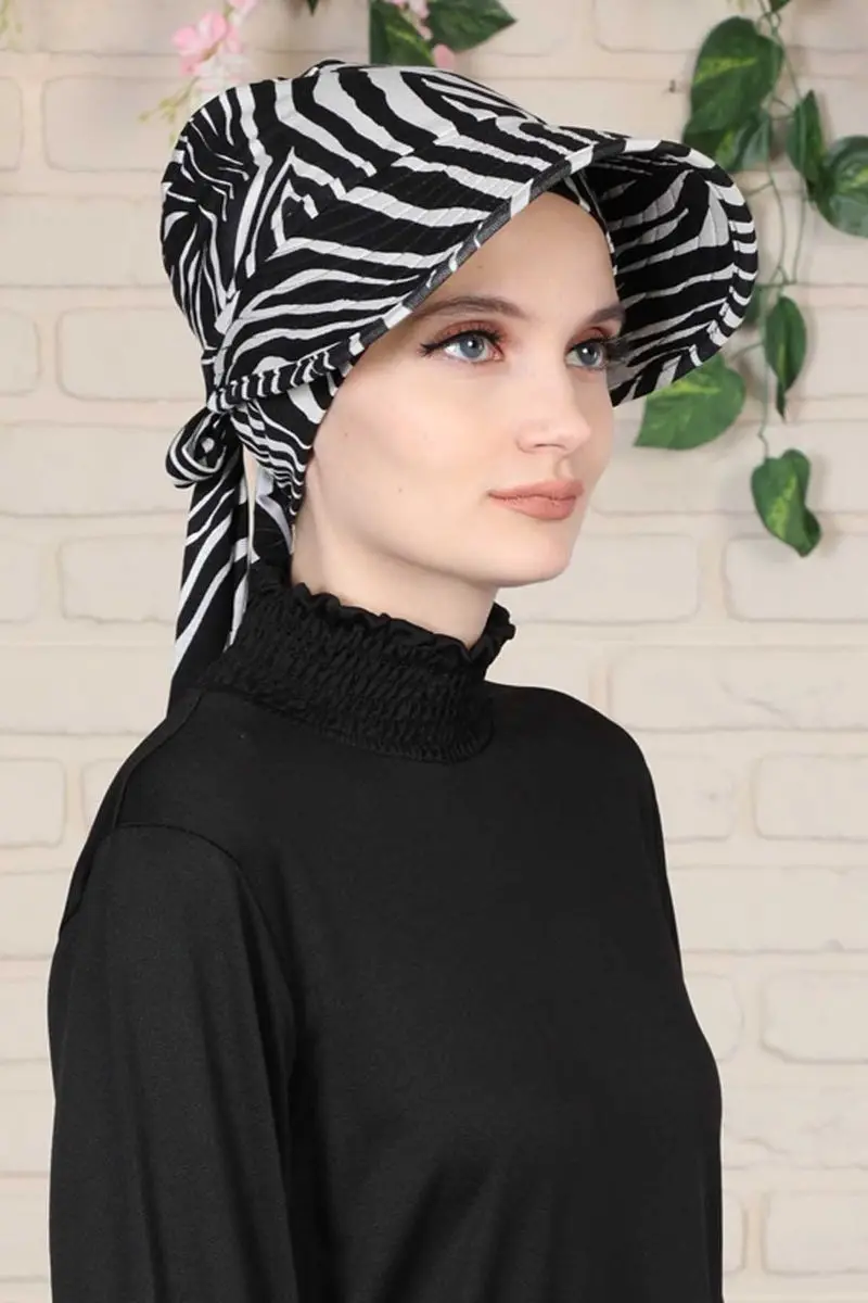 Gekämmte baumwolle kappe mit Zebra muster