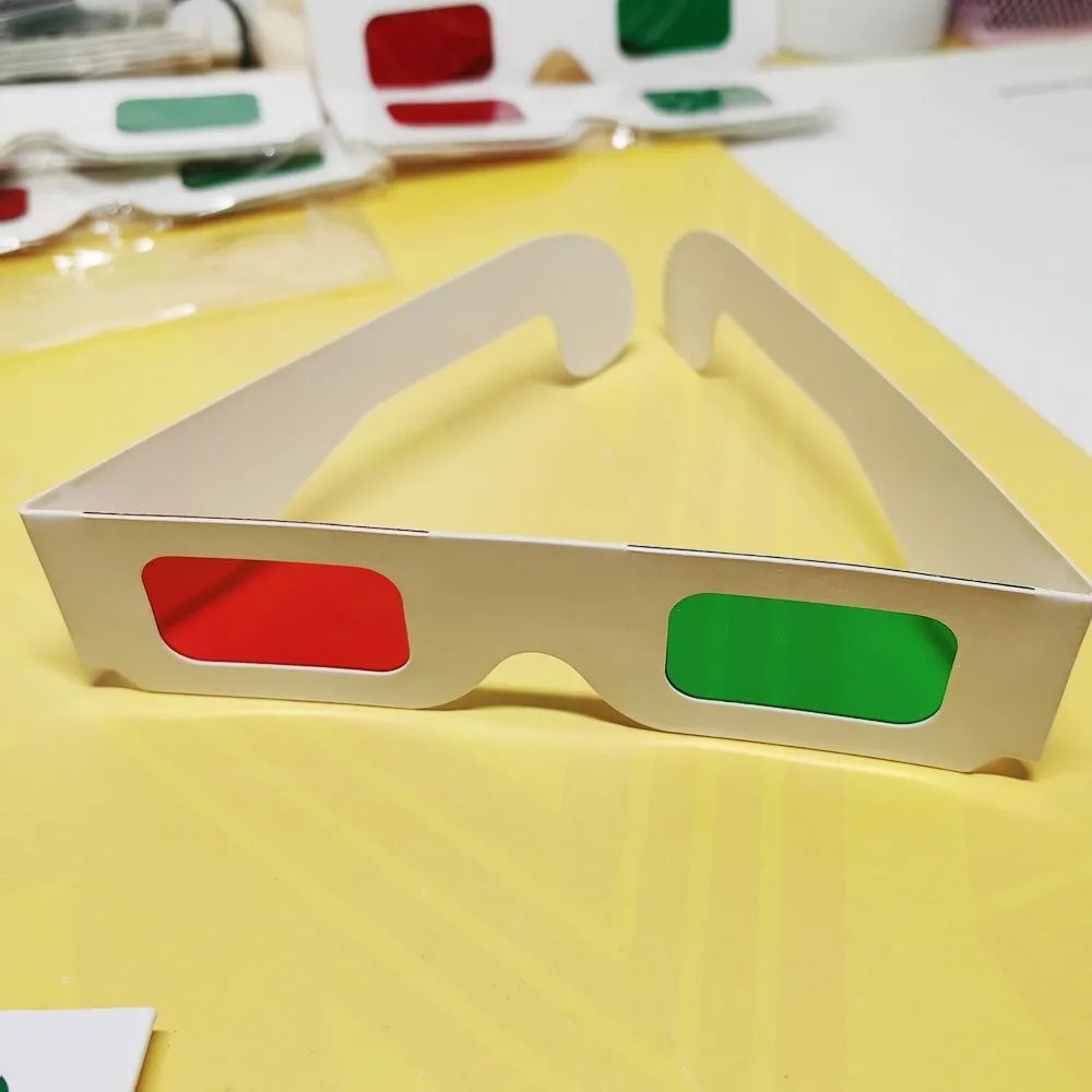 50 teile/los Wiederverwendbare Weiß Papier 3d Gläser Papier Rahmen Rot/Rot Rot/blau Objektiv 3d Decoder Gläser für Förderung – Detail 4