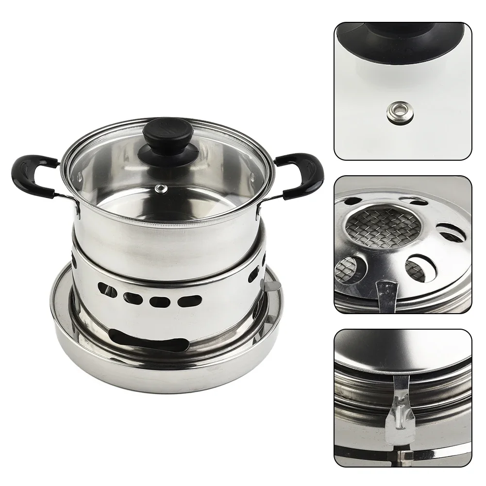High Quality Practical Chafing Dish Cookware Easy To Carry Stainless Steel 16/18/20cm Adjustable Energy Saving
