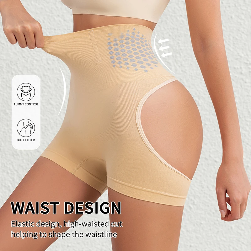 FLARIXA Women High Waist Hollow Butt Lifter Shorts Compression Tummy Control Shapewear Breathable Hip Enhancer Shaping Panties