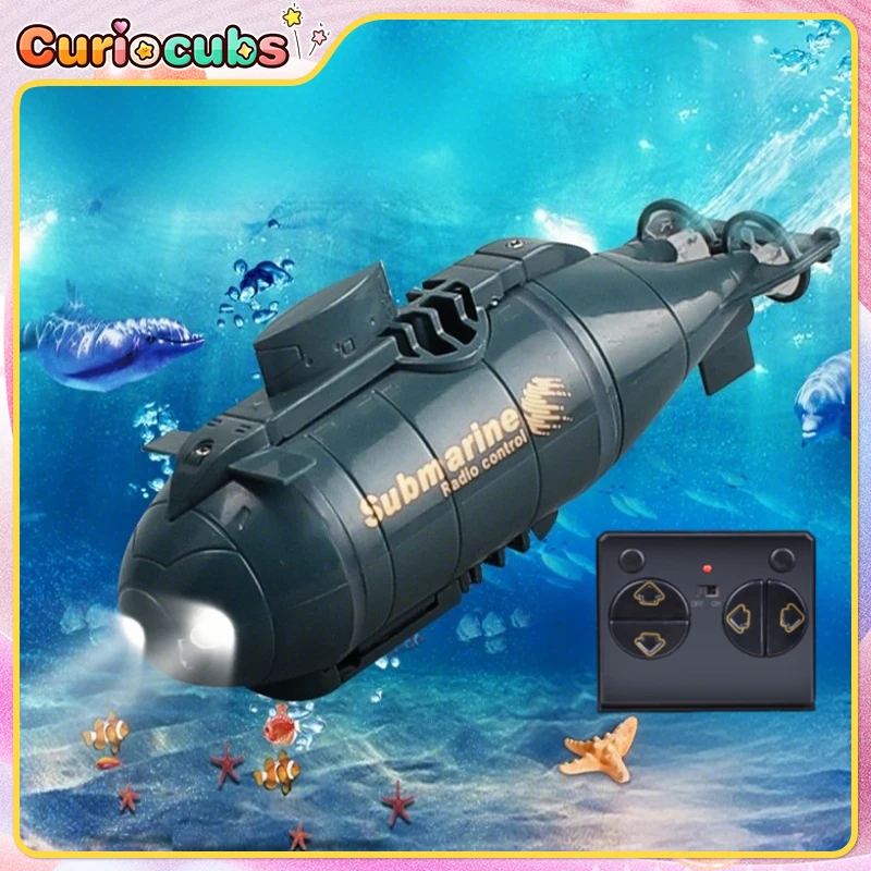 

RC Submarine Simulation Mini Ship 2.4G Remote Control Speedboat Electric Diving Boat Model Outdoor Waterproof Toy Kid Gift