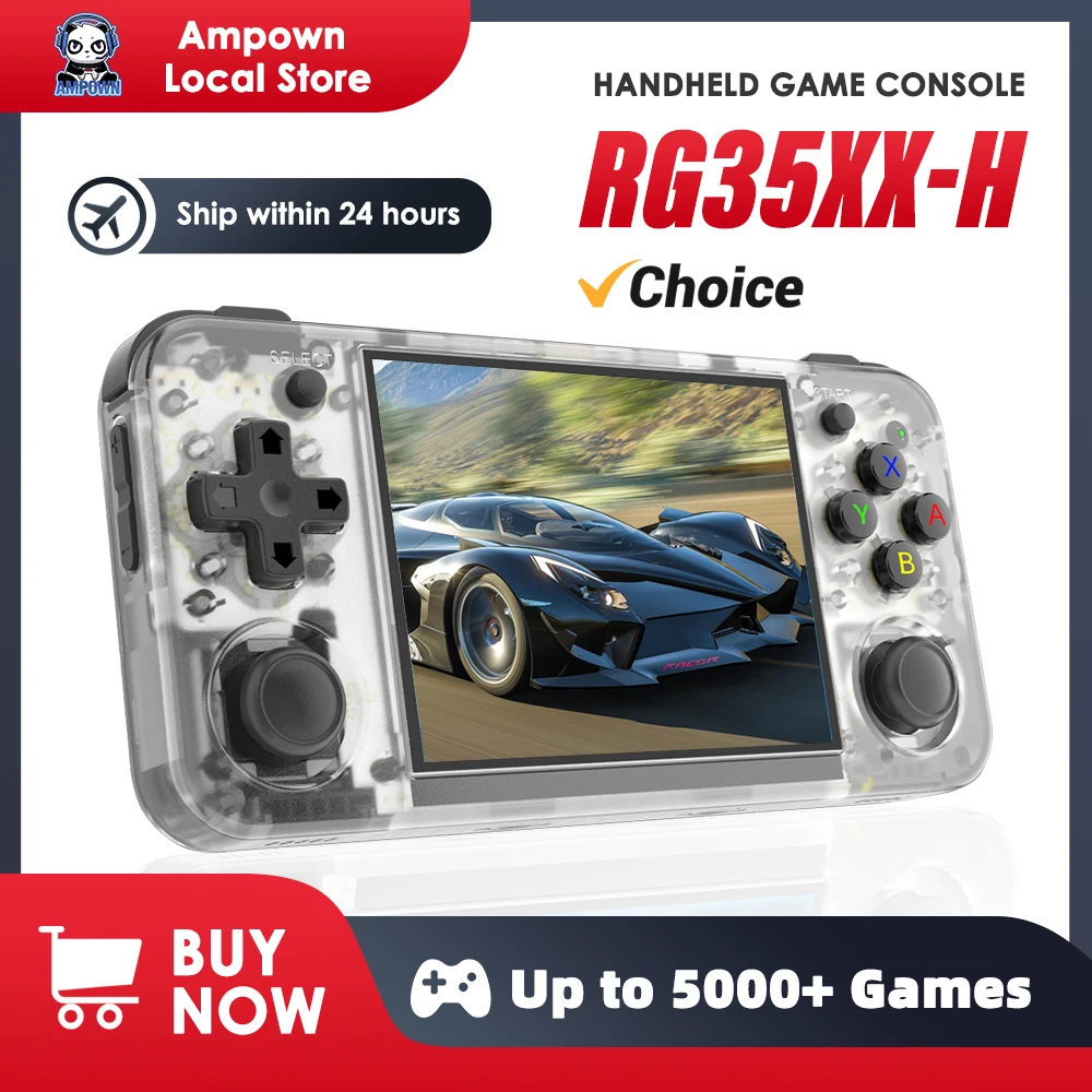 ANBERNIC RG35XX H Handheld Game Console 3.5''IPS Screen HDMI Output Linux System RG35XXH Retro Video Simulator Console Kids Gift