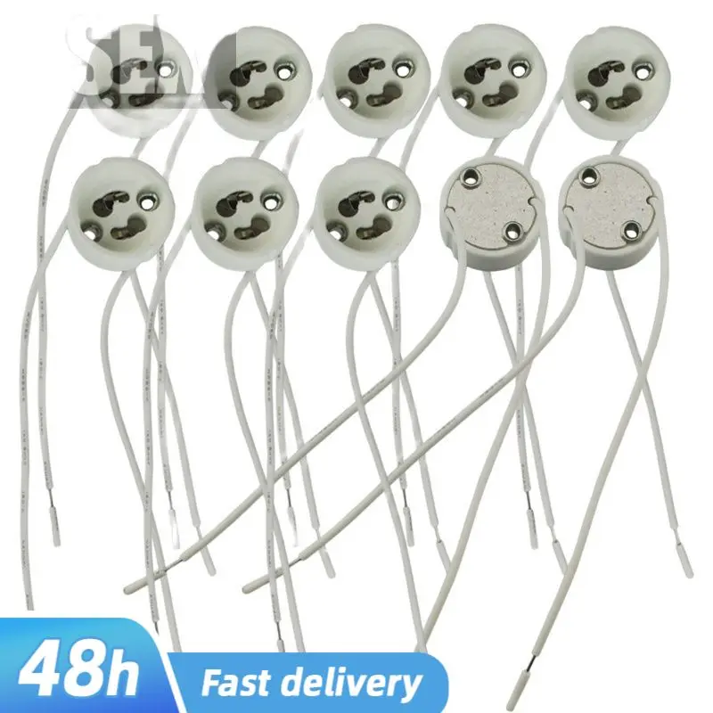 10PCS LED Strip Connector GU10 Socket For Halogen Ceramic Light Bulb Lamps Holder Base Wire Connector lamp holder