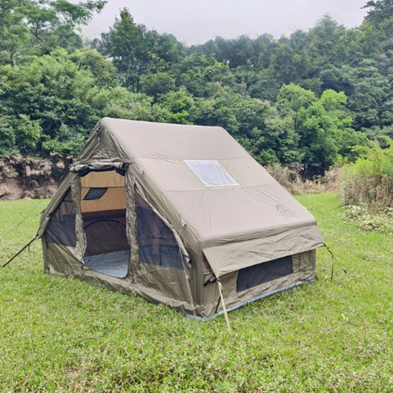 

Outdoor Inflatable Tents Thickened Windproof Rainproof Large Space Sun Protection Camping Tent Ventilated Camping Equipment