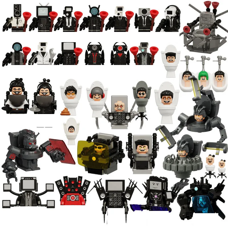 

Skibidi Toilet Anime Cartoon Bricks Dolls Cameraman Speakerman TV Man Mini Action Toy Figures Building Blocks mould king