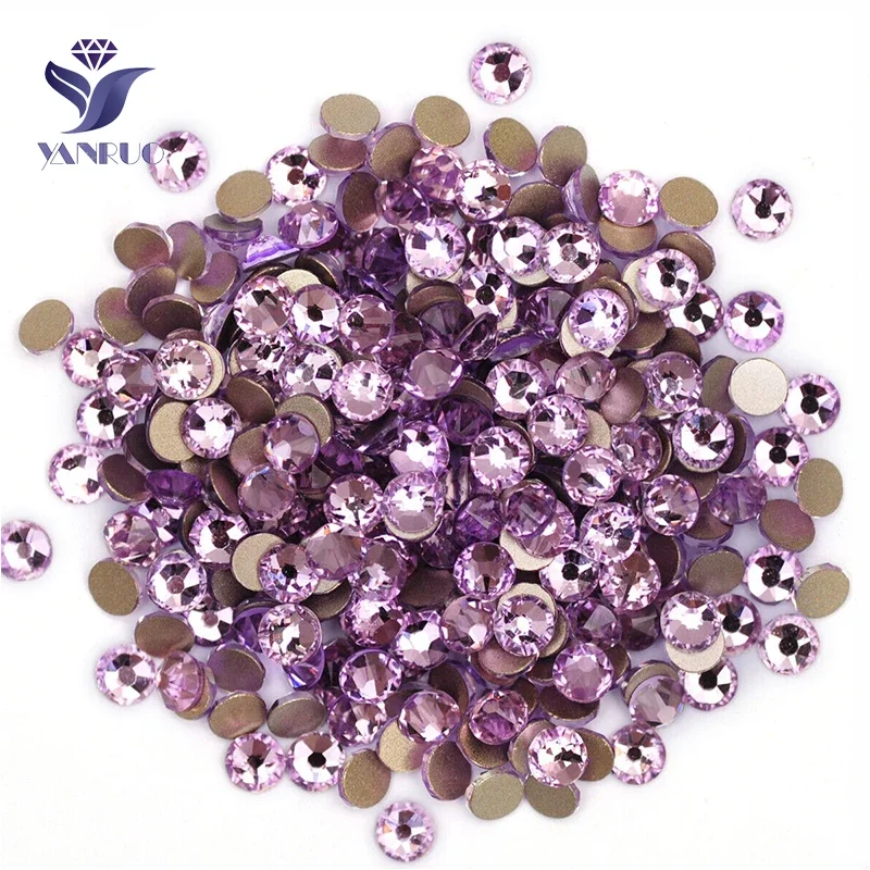 YANRUO 2088NoHF 8big 8 piccolo fascino viola Non Hotfix strass Nail Art cucito cristallo per abbigliamento