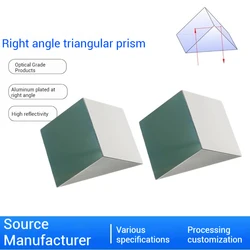 Right Angle Triprism Isosceles Right Angle Surface Aluminum Plated High Precision 180 Degree Reflective Steering Prism