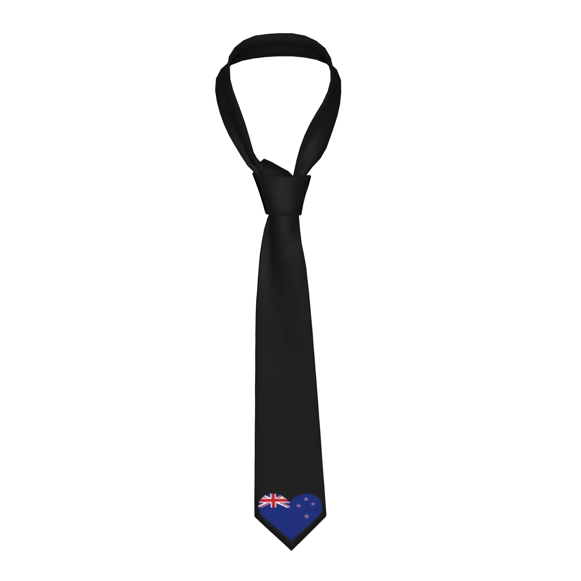 Fashion New Zealand Hearts Flag  Neck Tie Men's Silk  Neckties for Office Cravat