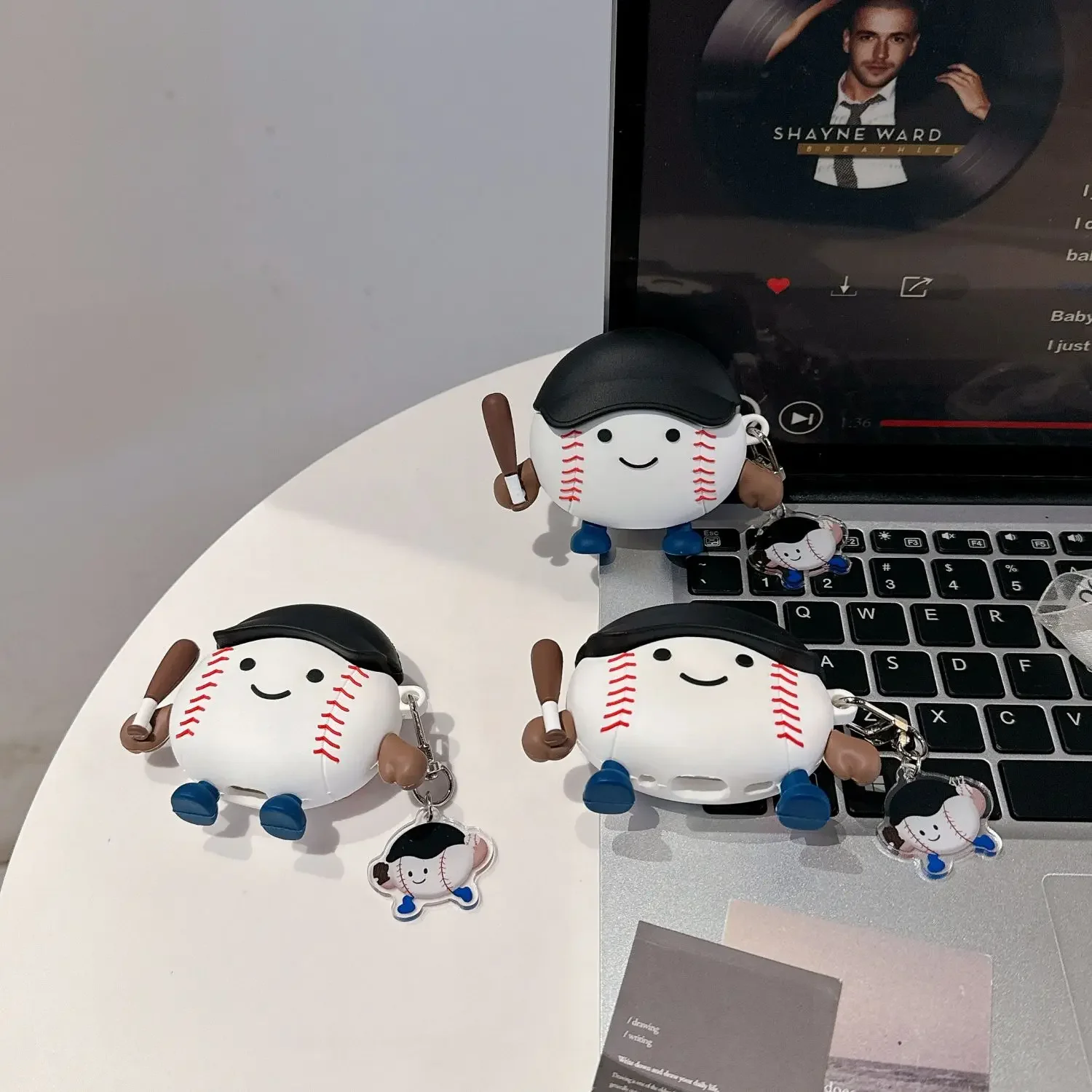 

Cute Baseball Boy Pattern Headphone Cover For AirPods Pro2 Pro 3 2 1 Generation Case For AirPods 4 Pro 2 2nd Funda With Keychain