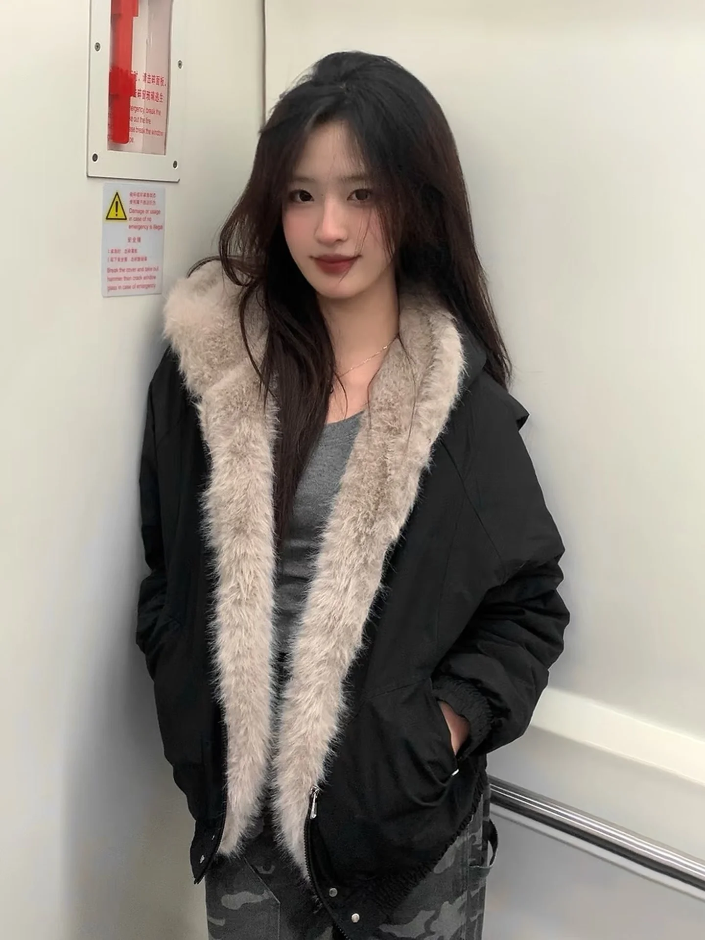 블라 페이스 라이닝 여성용 다운 재킷 2025년 겨울 신상 슬림 퀼팅 코트 따뜻한 캐주얼 스트레이트 컷 폴리에스터 섬유