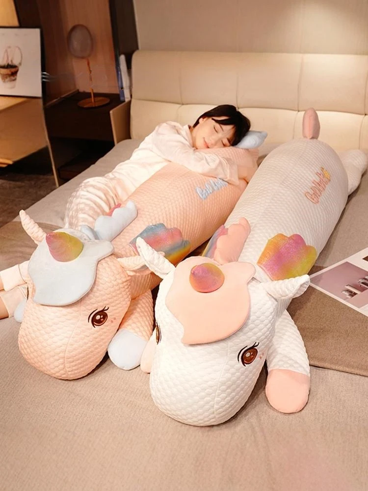 

Summer Ice Silk Bean Flannel Long Doll Sleeping Pillow for Girls Leg Clasping Doll Removable Cover Large Size Plush Toy