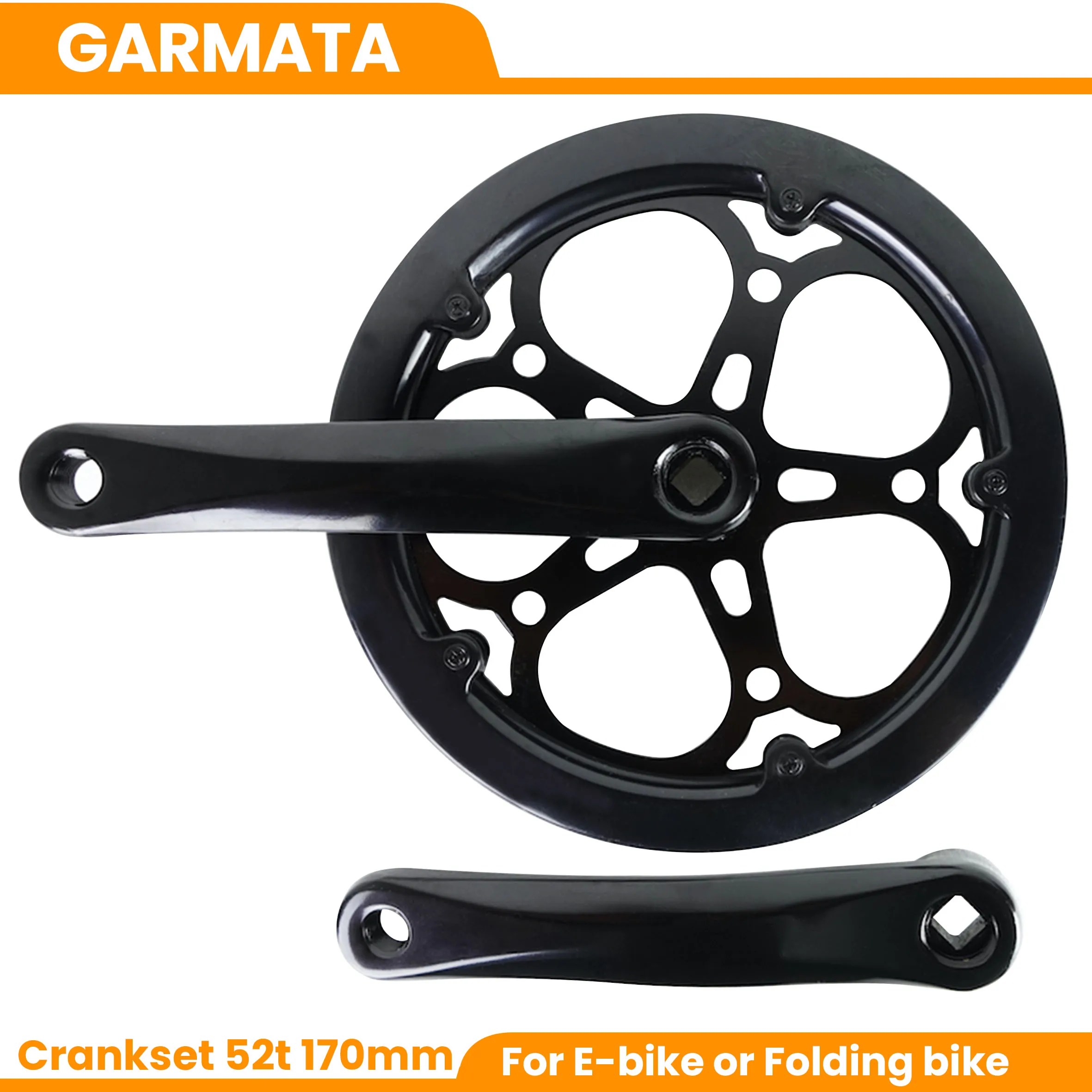 Bicycle crankset 52t With Plastic Protection / Alloy Cranks 170mm / Steel Chainwheel