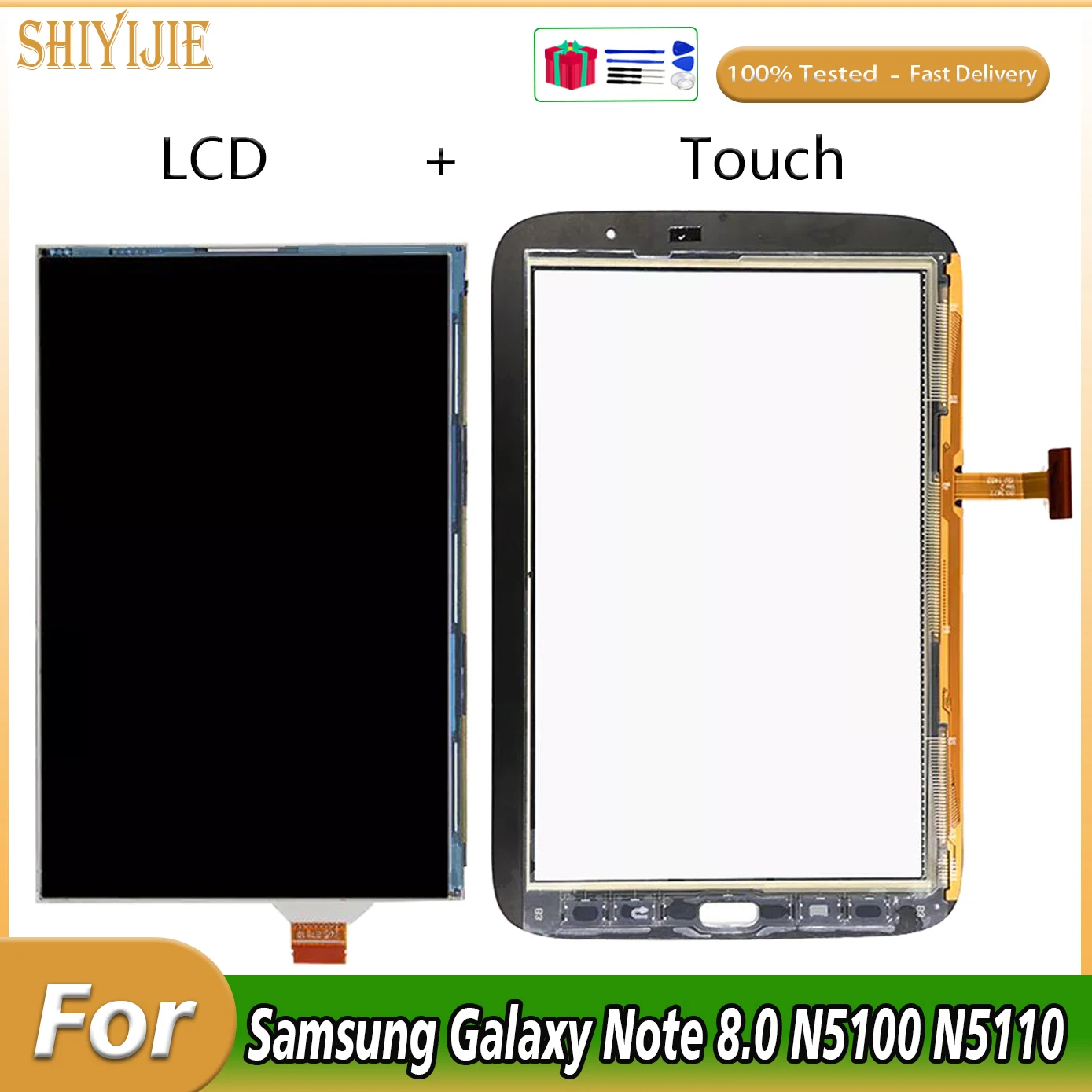 LCD Display For Samsung Galaxy Note 8.0 N5100 N5110 GT-N5100 GT-N5110 LCD Touch Screen Digitizer Glass Sensor Replacement