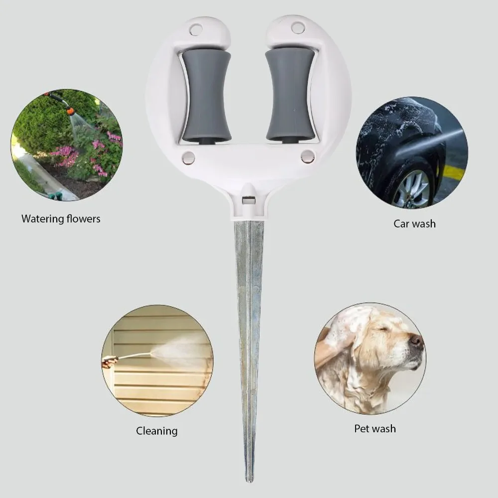 Garden Hose Guide Stake Top Roller Soft Water Hose Positioning Sharp Lawn Hose Guide Stake Bracket