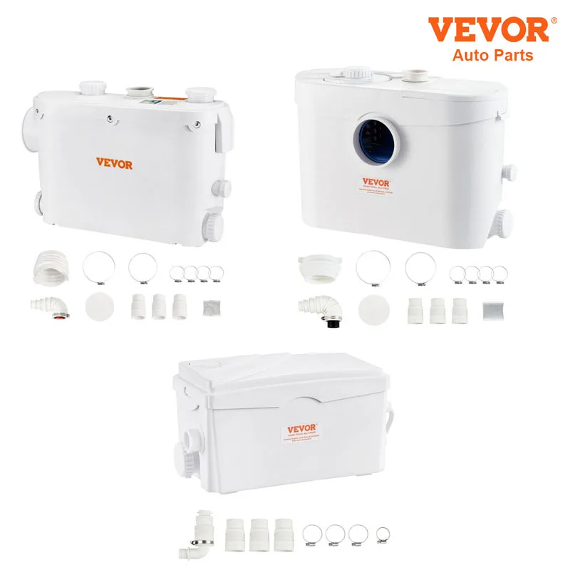 

VEVOR Macerator Pump Macerator Sewerage Sump Pump with 3 Water Inlets for Toilet Shower Bathtub Waste Water Disposal Machine