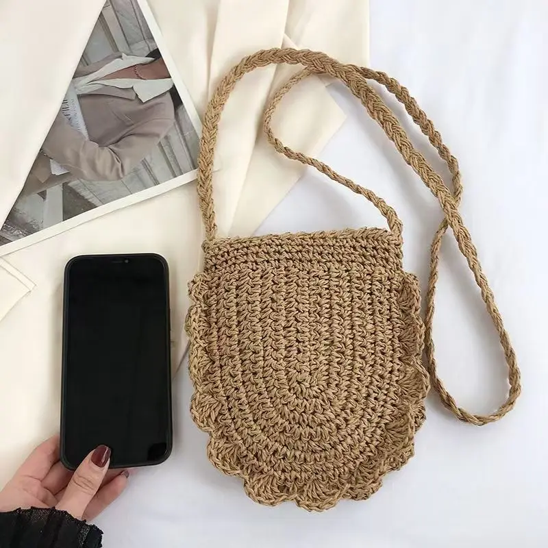 

Women's Beach Vacation Shoulder Crossbody Bag Lightweight Minimalist Versatile Handwoven Crochet Bag Boho Style Casual Bag