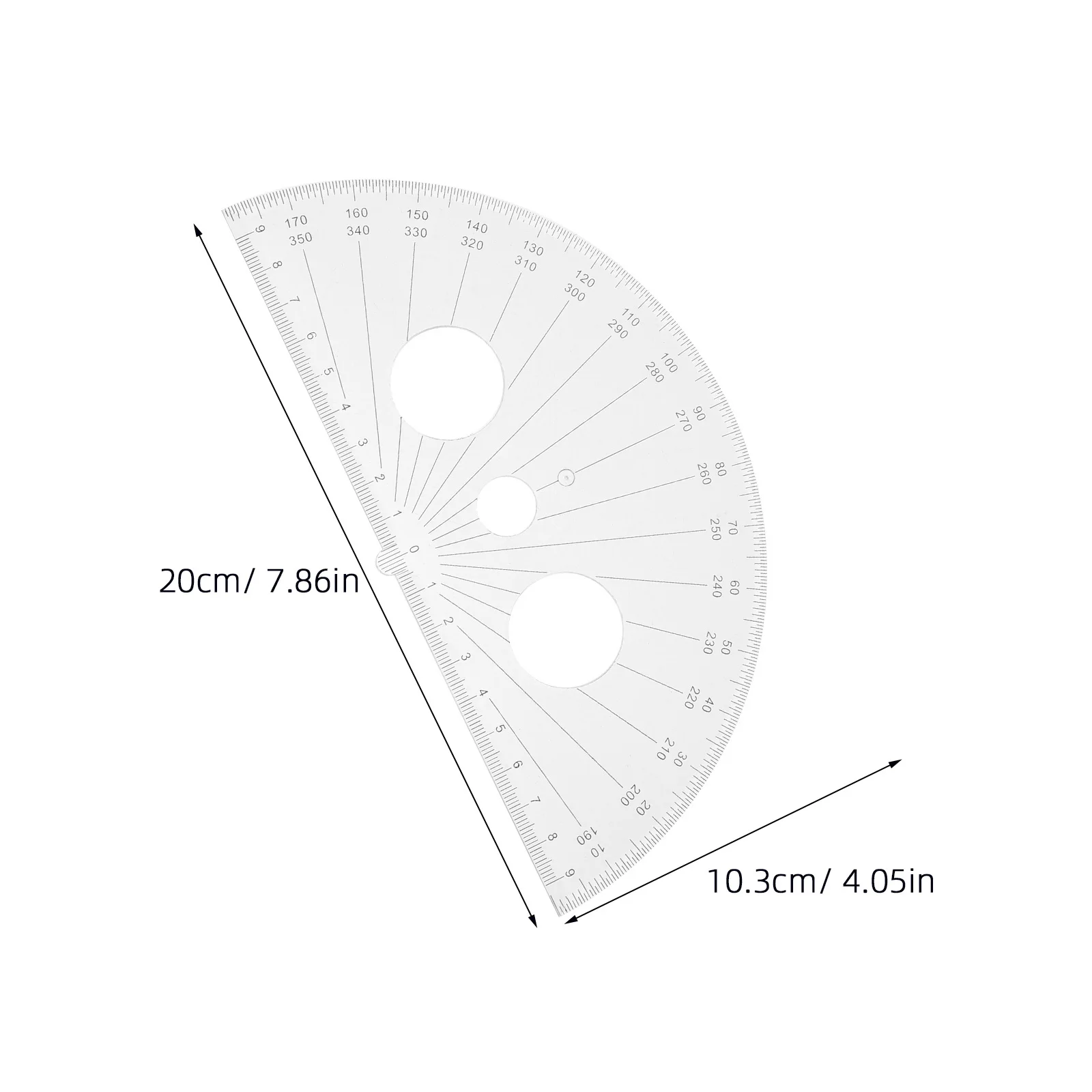 3Pcs Protractor Set Transparent Plastic 180 Degree Multifunctional Ruler for Accurate Angle Measurement Drawing Geometry Tasks