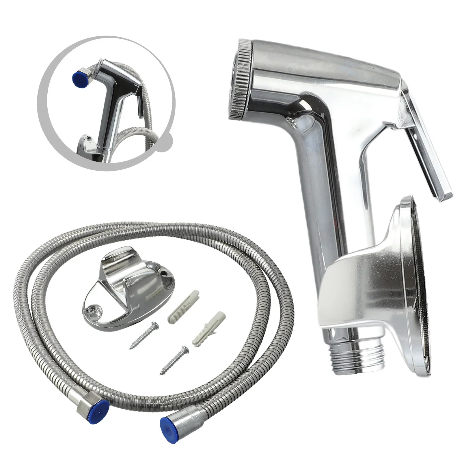 Complete Set with Sprayer Hose Bracket and Screws 3 in 1 Douche Sprayer Shower Head Sprinkler Hose Bracket Bidet Shattaf Set