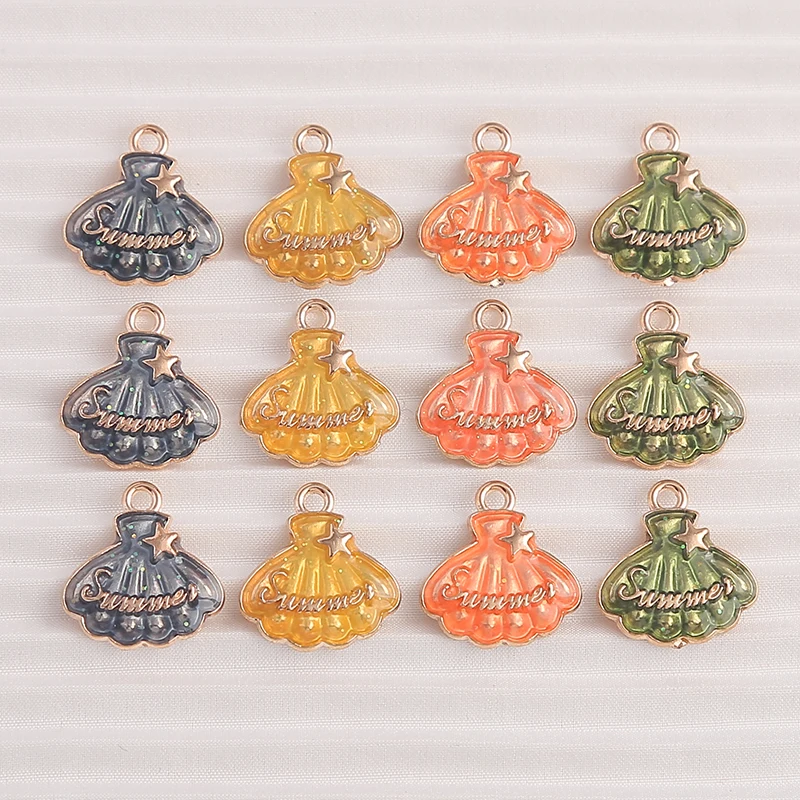 10 sztuk/partia Mix emalia życie morskie Charms do tworzenia biżuterii rozgwiazda muszla perła Charms wisiorki dla DIY naszyjniki kolczyki prezenty — zdjęcie 6