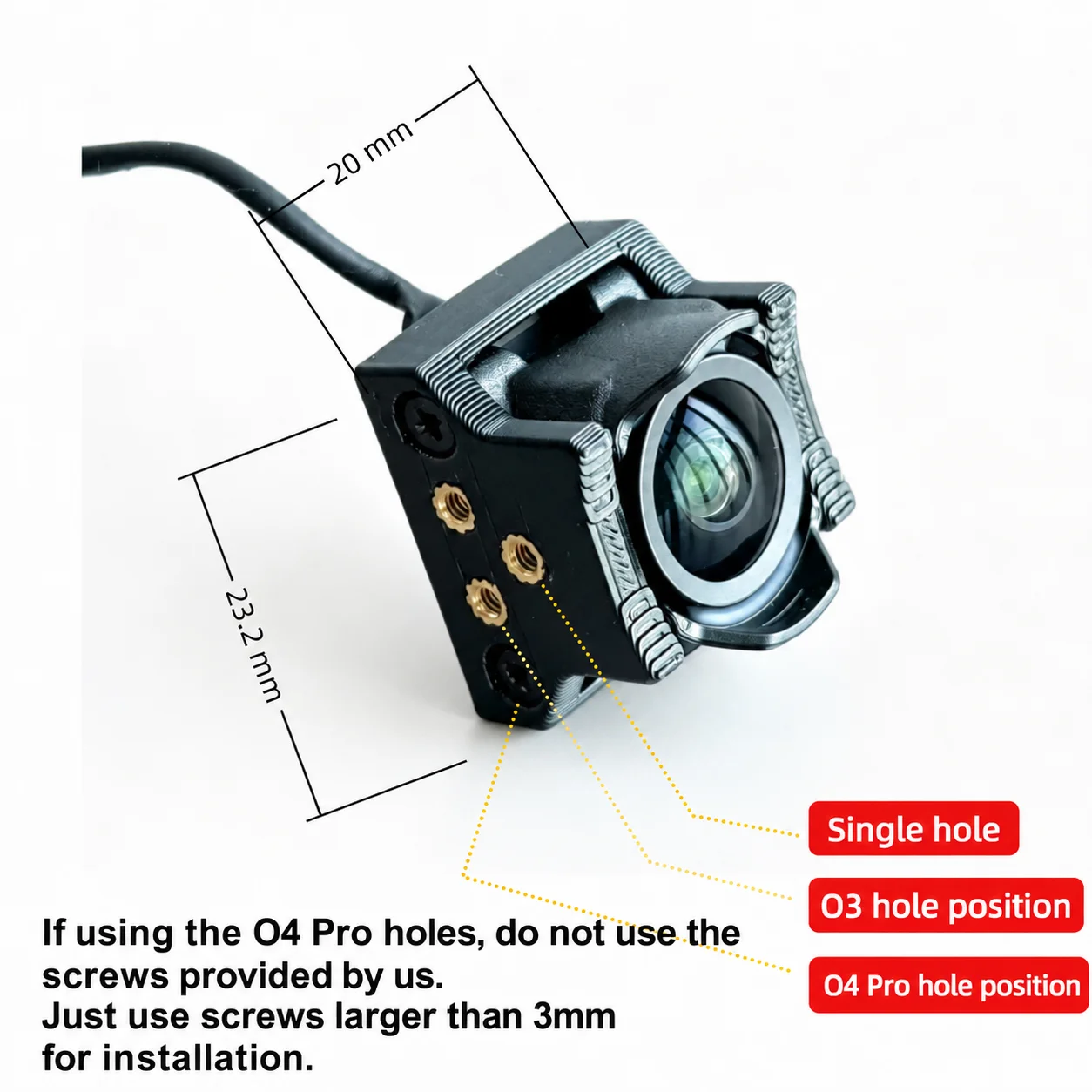 FPV TPU 3D Printed Camera Mount Air Unit Protection Cover 14mm Adapter 20mm Camera Upgrade Module For DJI O4 Wide Air Unit