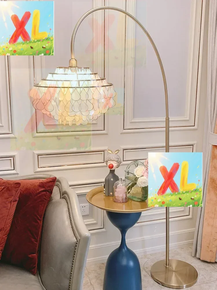 

Yesi Nordic light luxury living room floor lamp Bedroom restaurant B & B French fishing lamp American high-end floor lamp