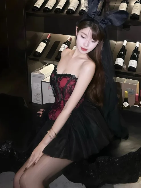 Top F Estilo k para Cosplay de loween, Bustier com Cintura Ajustada, Estilo Sexy de Rua, Sem Costas, Ajuste Slim...