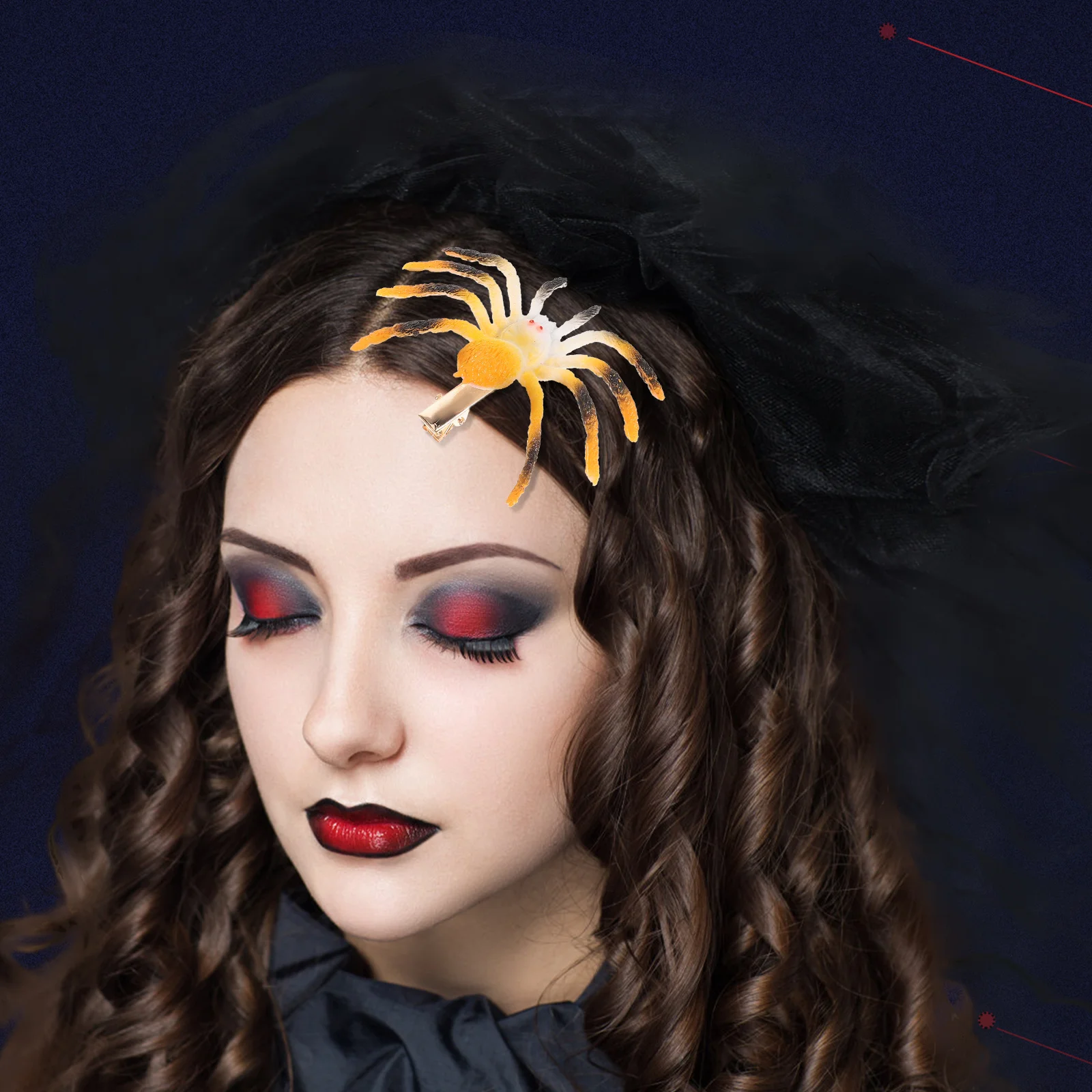 

2 Pcs Spider Hair Clips Halloween Mini Accessories for Girl Pins Hairpin Hairaccessories Side Women