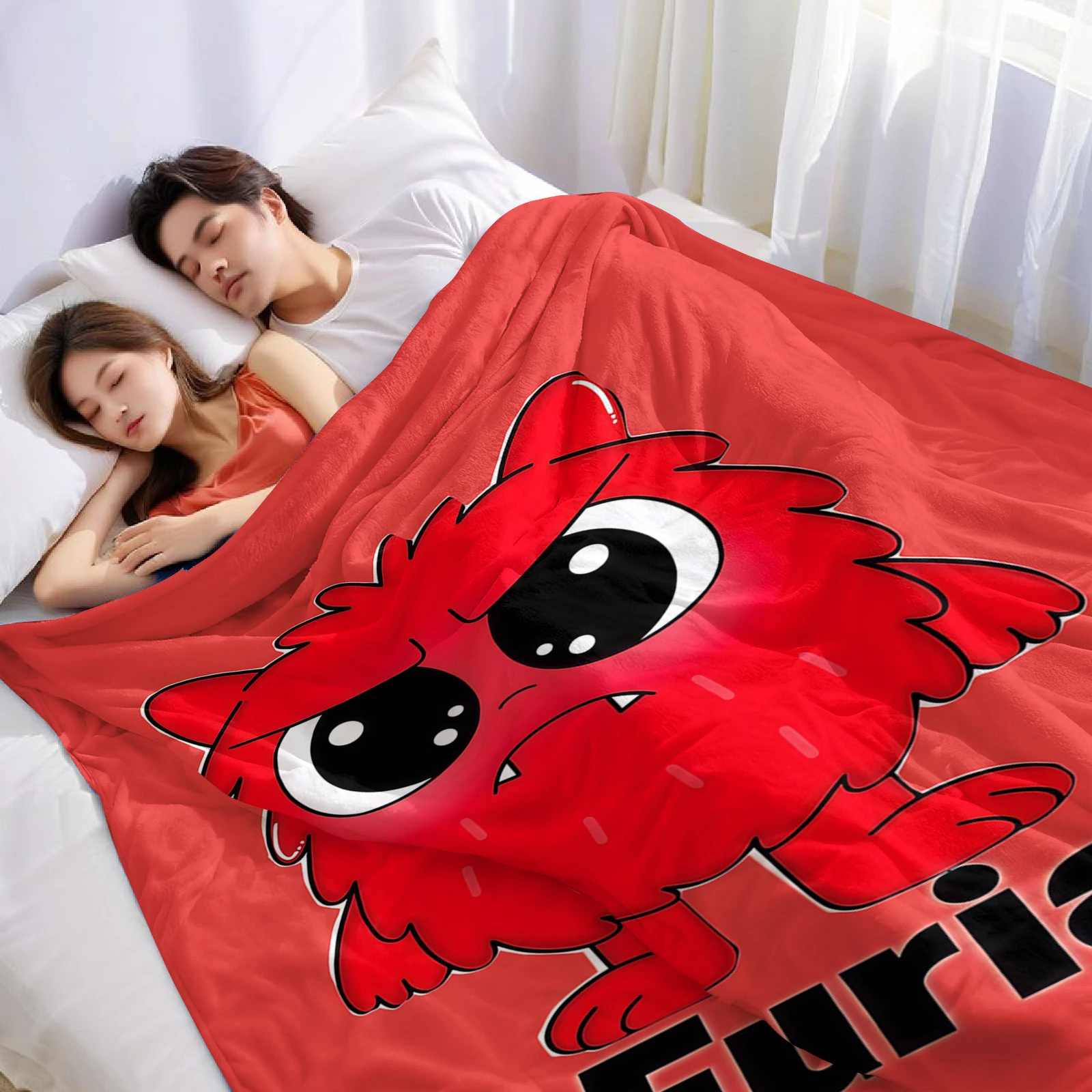 Furia Monster Single Lightweight Microfiber Soft Christmas Fleece Blanket Warm Cozy Throw for Bed Sofa Office Travel All Season